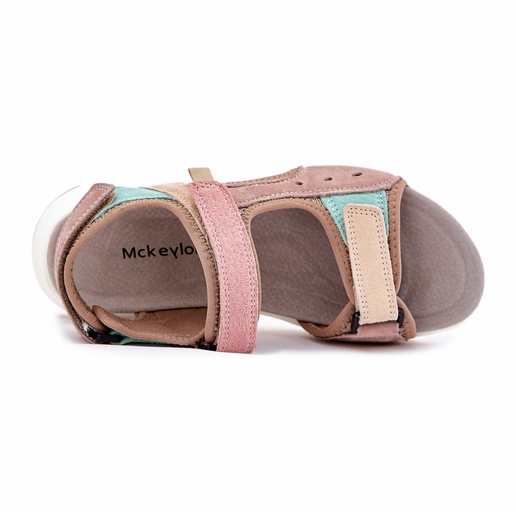 Sandalias de cuero para mujeres McKeylor 95347 beige 2