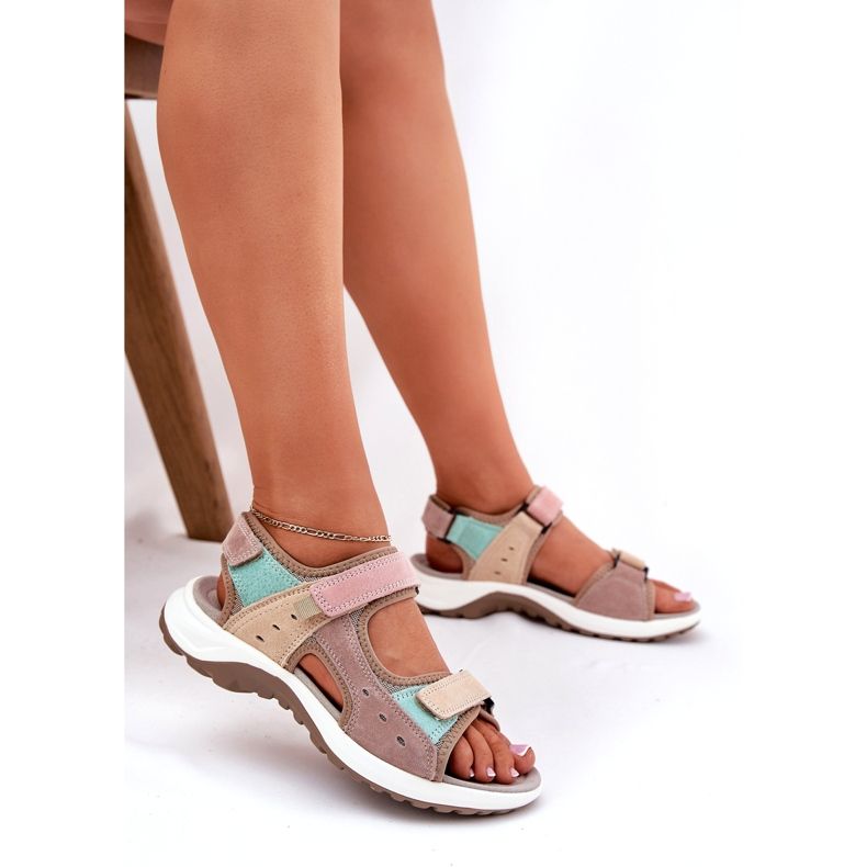 Sandalias de cuero para mujeres McKeylor 95347 beige 5