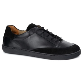 Zapatos de hombre descalzos hechos de modelo de cuero natural Olivier Reno Black 1