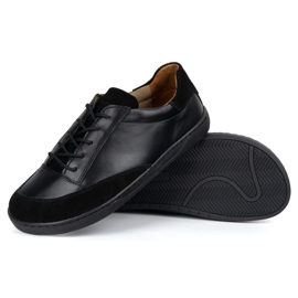Zapatos de hombre descalzos hechos de modelo de cuero natural Olivier Reno Black 3
