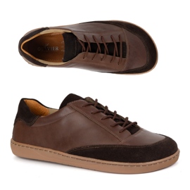 Olivier Zapatos de hombre descalzo de polaco Reno de cuero marrón 1