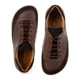 Olivier Zapatos de hombre descalzo de polaco Reno de cuero marrón 2