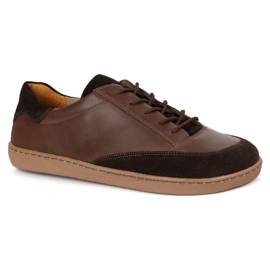 Olivier Zapatos de hombre descalzo de polaco Reno de cuero marrón 3