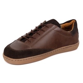 Olivier Zapatos de hombre descalzo de polaco Reno de cuero marrón 4