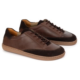 Olivier Zapatos de hombre descalzo de polaco Reno de cuero marrón 5