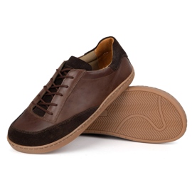 Olivier Zapatos de hombre descalzo de polaco Reno de cuero marrón 6