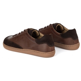 Olivier Zapatos de hombre descalzo de polaco Reno de cuero marrón 7