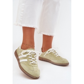 Boto Zapatillas de deporte de cuero bajo ismina para mujeres verde 3