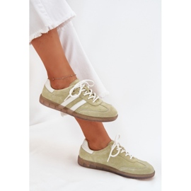 Boto Zapatillas de deporte de cuero bajo ismina para mujeres verde 8