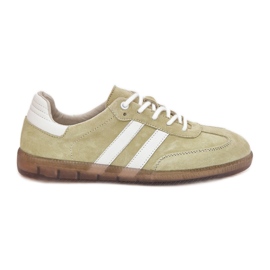 Boto Zapatillas de deporte de cuero bajo ismina para mujeres verde 9