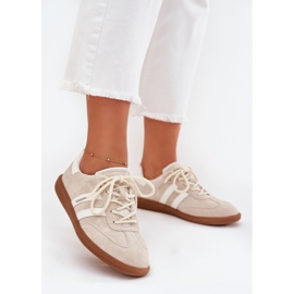 Boto Zapatillas de deporte de cuero bajo beige ismina 3