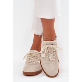Boto Zapatillas de deporte de cuero bajo beige ismina 4