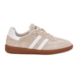 Boto Zapatillas de deporte de cuero bajo beige ismina 9