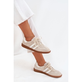 Boto Zapatillas de deporte de cuero bajo beige ismina 10