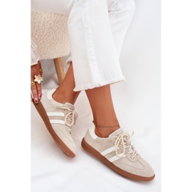 Boto Zapatillas de deporte de cuero bajo beige ismina 11
