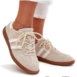 Boto Zapatillas de deporte de cuero bajo beige ismina 12