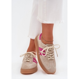 Boto Zapatillas de ante mujeres en la plataforma de cavira de color rosa beige 4