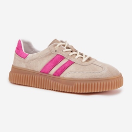 Boto Zapatillas de ante mujeres en la plataforma de cavira de color rosa beige 5