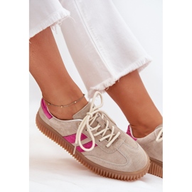 Boto Zapatillas de ante mujeres en la plataforma de cavira de color rosa beige 11