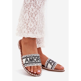 Boto Chanclas de mujer plana con decoración de Avelina Avelina blanco 1 Boto Chanclas de mujer plana con decoración de Avelina Avelina blanco 1