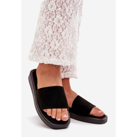 Boto Zapatillas para mujeres en la plataforma con Eco Suede Black Jorina negro 1