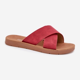 Boto Zapatillas para mujeres con cuero ecológico Borgoña Lorana rojo 4