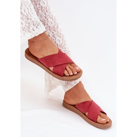 Boto Zapatillas para mujeres con cuero ecológico Borgoña Lorana rojo 7