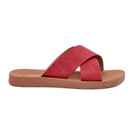 Boto Zapatillas para mujeres con cuero ecológico Borgoña Lorana rojo 8