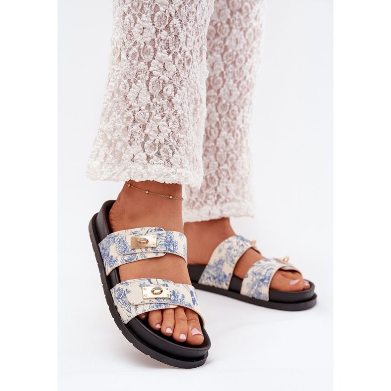 Boto Chanclas de mujeres patrouched en la plataforma azul Sorina 2