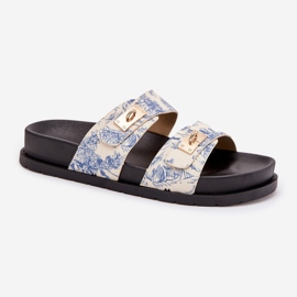 Boto Chanclas de mujeres patrouched en la plataforma azul Sorina 4