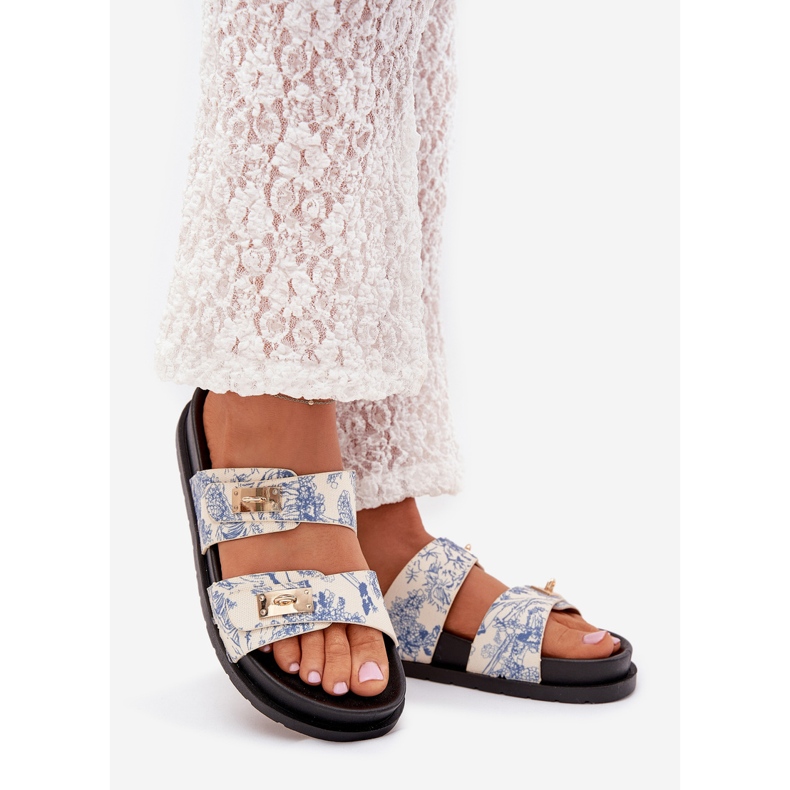 Boto Chanclas de mujeres patrouched en la plataforma azul Sorina 1