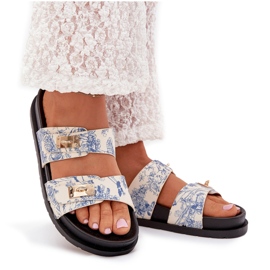 Boto Chanclas de mujeres patrouched en la plataforma azul Sorina 8