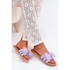 Boto Chanclas de mujer plana con un arco de tul Tanira púrpura violeta 6