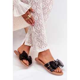 Boto Chanclas de mujer plana con un arco de tul Tanira negro Tanira 6