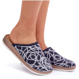 Mujer inblu brillante CT000028 Slippers azul marino 4