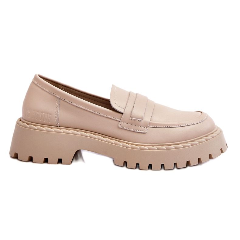 Women's Big Star LL2744457 Mocasines de cuero beige 4