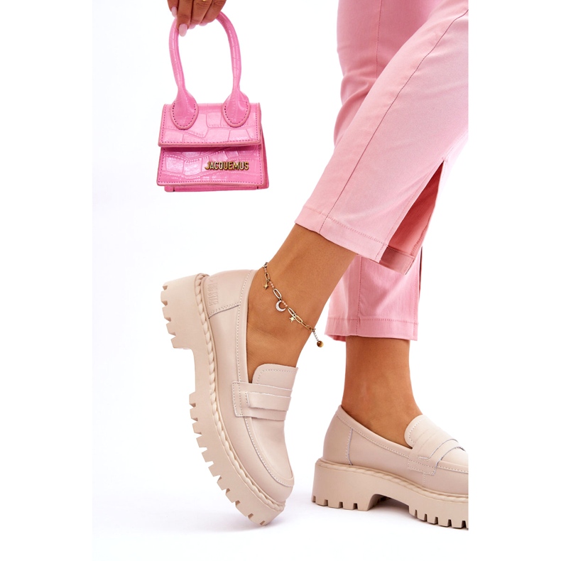 Women's Big Star LL2744457 Mocasines de cuero beige 2