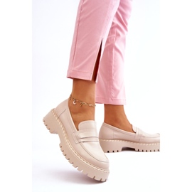 Women's Big Star LL2744457 Mocasines de cuero beige 1