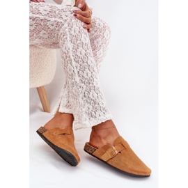Boto Zapatillas para mujeres y una plataforma de corcho con camello klarae hebilla marrón 6