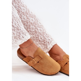 Boto Zapatillas para mujeres y una plataforma de corcho con camello klarae hebilla marrón 7
