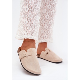Boto Zapatillas para mujeres y una plataforma de corcho con una abrazadera de arcilla Klarae beige 2