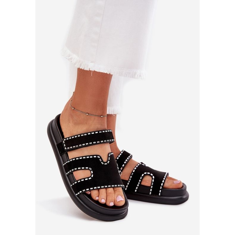 Boto Flip Flip Flip con decoración en la plataforma Black Dlyna negro 1