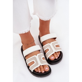 Boto Flip Flip Flip en la plataforma con velcro kovira blanco 5
