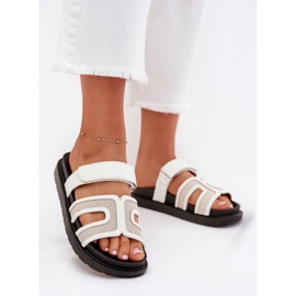 Boto Flip Flip Flip en la plataforma con velcro kovira blanco 2