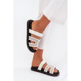 Boto Flip Flip Flip en la plataforma con velcro kovira blanco 6