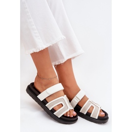 Boto Flip Flip Flip en la plataforma con velcro kovira blanco 7