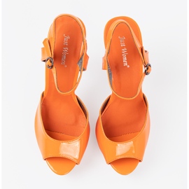 Shelvt Sandalias de naranja con altura alta 3