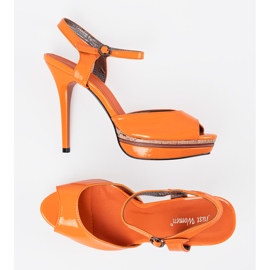 Shelvt Sandalias de naranja con altura alta 4