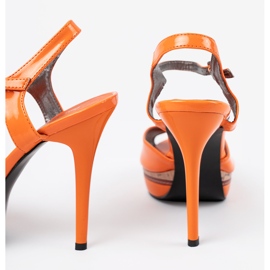 Shelvt Sandalias de naranja con altura alta 1