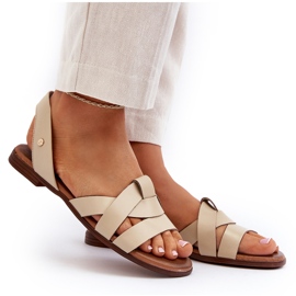 Zazoo 40185 Sandalias cómodas de piel, color beige 5 Zazoo 40185 Sandalias cómodas de piel, color beige 5